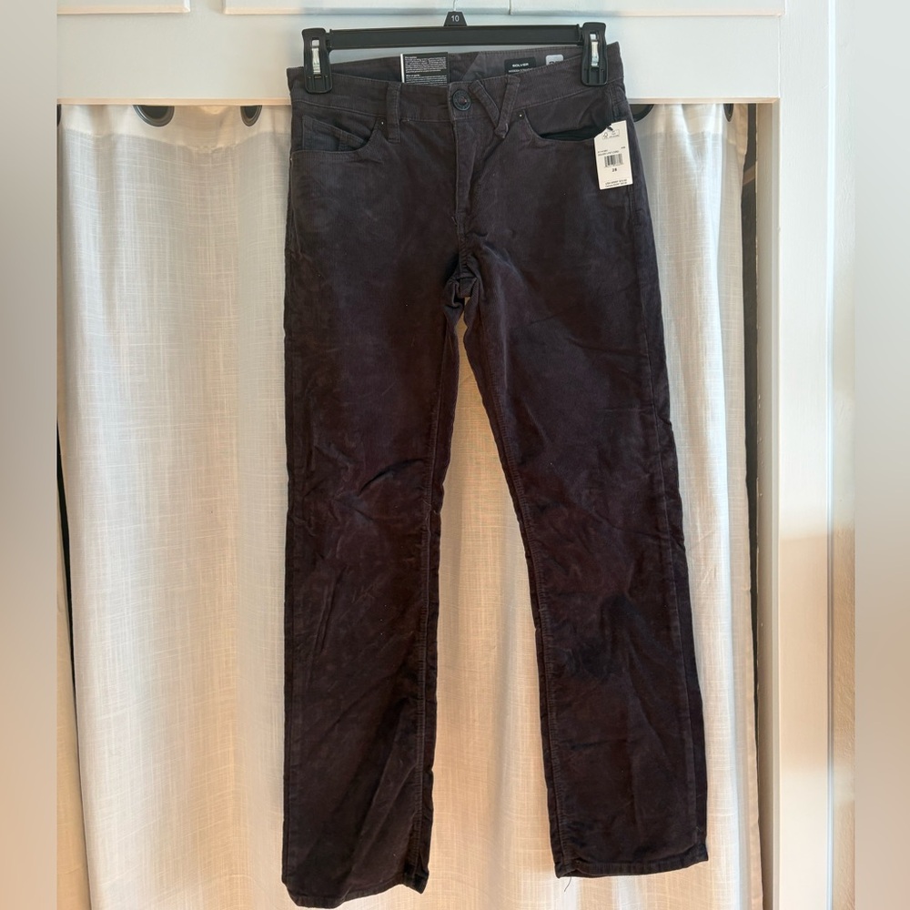Volcom NWT Black Corduroy Straight Leg Jeans